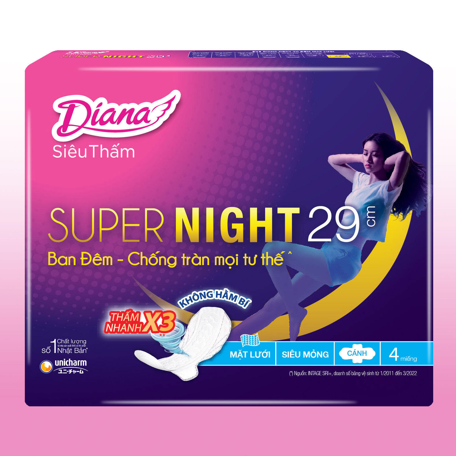 BVS Diana Super Night siêu thấm 29cm 4 miếng