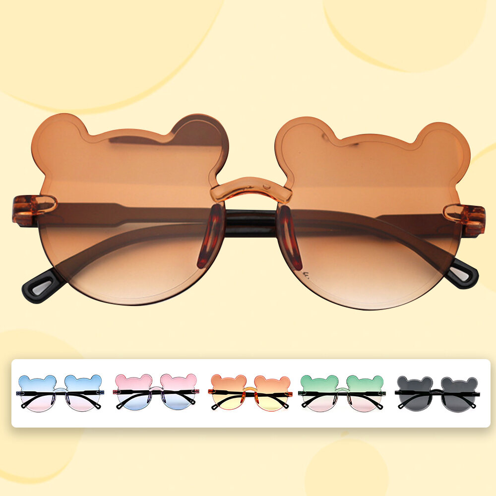 แว่นตากันแดดหูหมีน้อยน่ารักแฟชั่นเด็กหญิงเด็กชายแว่นกันแดดปกป้อง UV เด็ก ราคา  35 บาท*ส่งฟรี