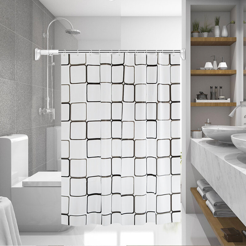 Door Shower Room Partition Curtain, How To Hang Shower Curtain Rod On Ceramic Tile