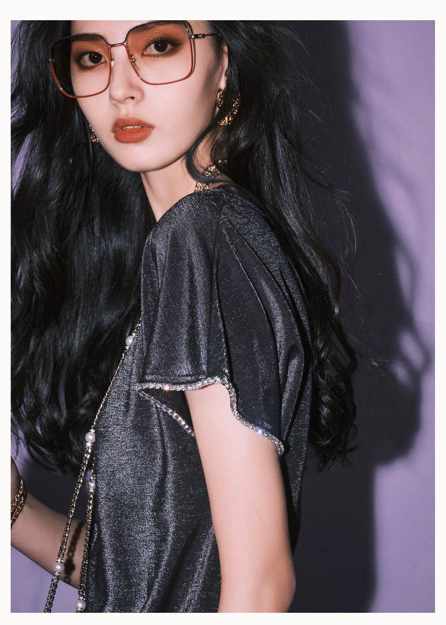 Annaspeak Galaxy 반팔 티셔츠 여성용 세련된 다이아몬드 장식 상의 캐주얼 루즈핏 퓨어 컬러 봄 여름 신상품