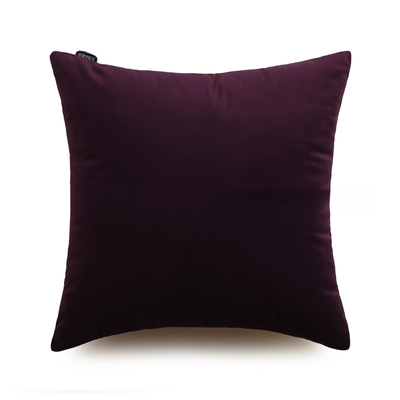 Nordic Simple Purple Velvet Women's Pillow Cushion Bedroom Bedside Cushion Sofa Backrest Lumbar Cushion Cover without Core. 