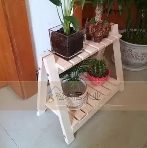 Flower Stand Solid Wood Multi-Layer Wooden Flower Stand Bonsai Shelf Simple Balcony Living Room Table Mini Flower Stand