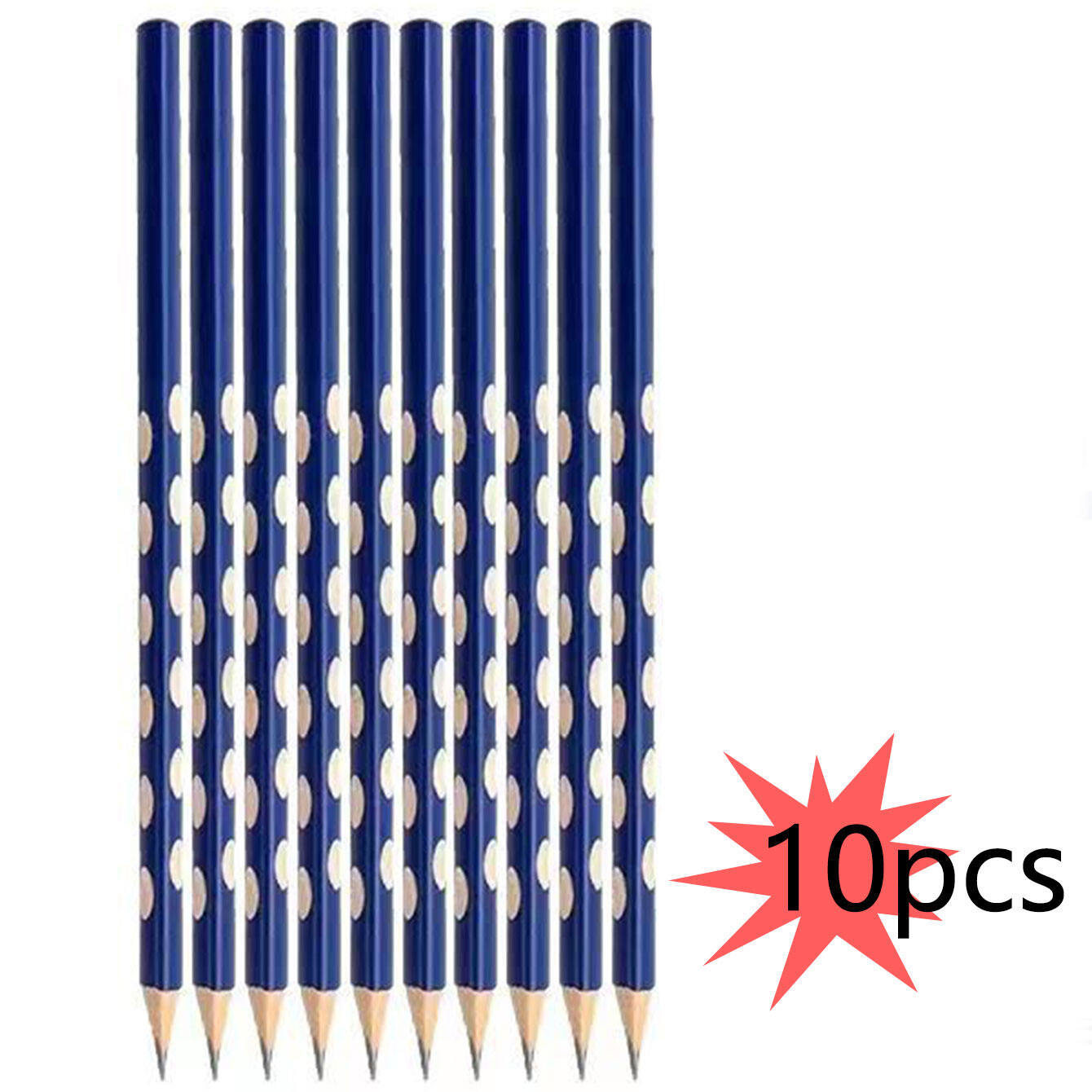 10pcs/bag Pencil Student Hole Pen Triangle Rod HB Pencil Writing Correction Grip Color Rod Writing Pen for School Students