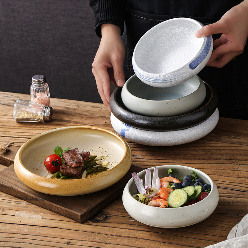 Japanese Ceramic Rice & Noodle Bowl Set - Microwave Safe, Durable