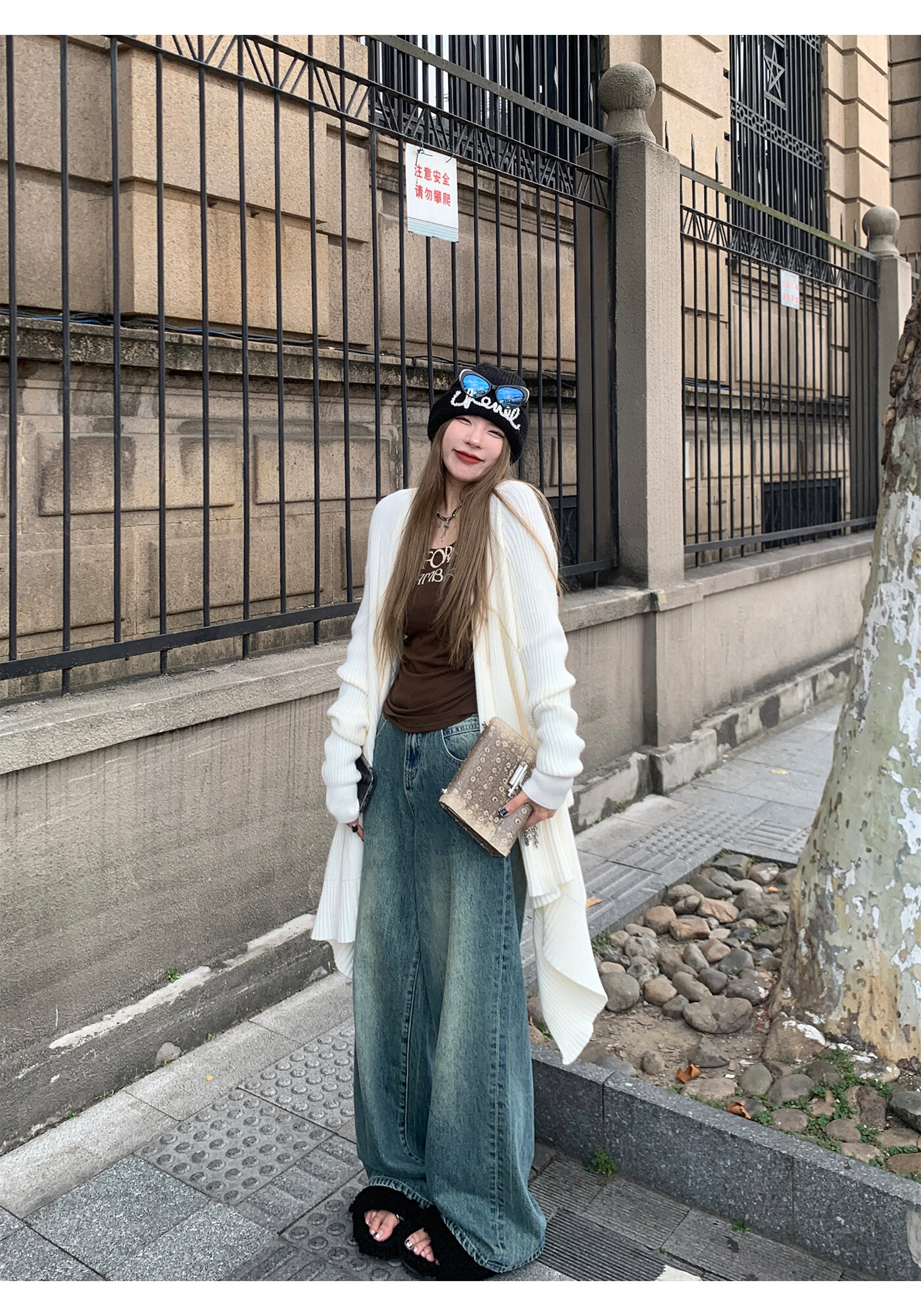 High Waist Wide Leg Jeans Women's Loose Fit Washed out Style Spring Autumn Denim Pants by LUU Peach Joy Slimming Effect · v2
