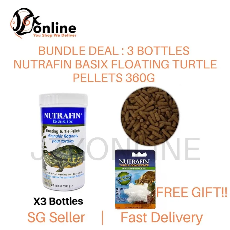 BUNDLE Deal : (3 bottles) NUTRAFIN Basix Turtle Pellet - 360g