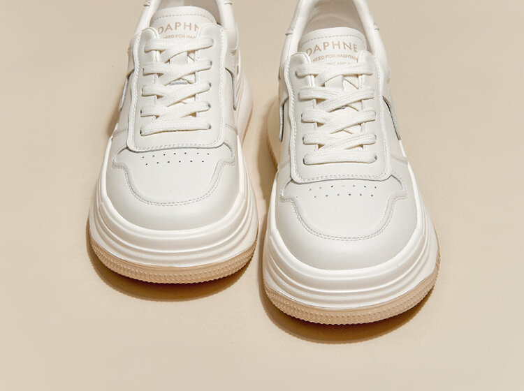 Daphne Trendy Thick Bottom Casual White Shoes Spring 2025 Women's Versatile Comfortable Heightening Fashionable Flat Shoes · v12