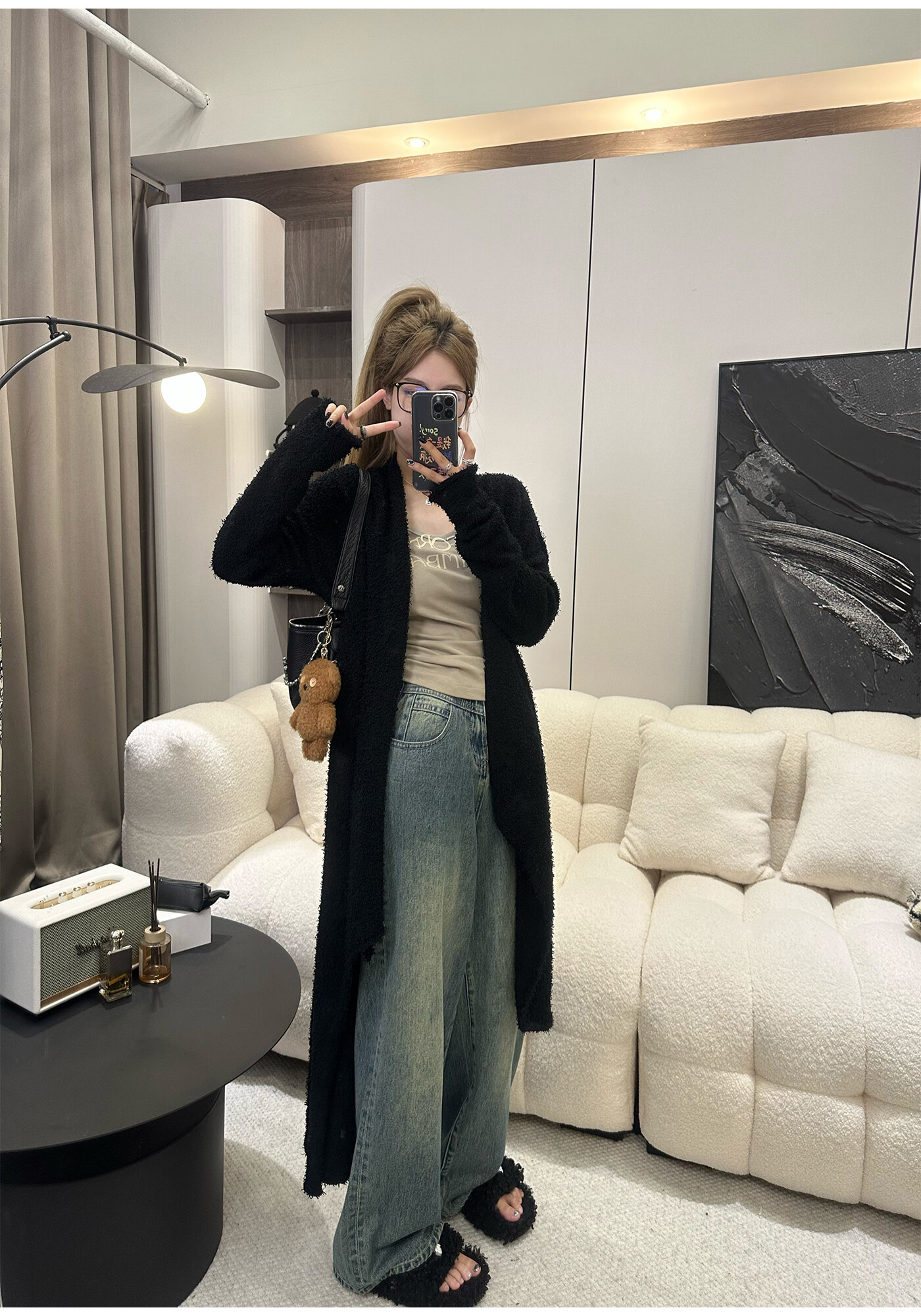 High Waist Wide Leg Jeans Women's Loose Fit Washed out Style Spring Autumn Denim Pants by LUU Peach Joy Slimming Effect · v2