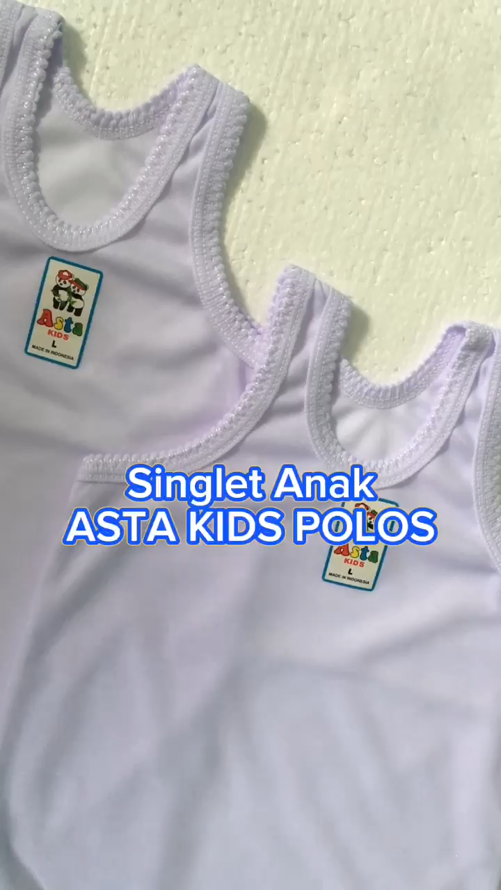 Grosir 12 Pcs Singlet Anak Perempuan ASTA KIDS Polos | Kaos Dalam Anak Cewe Bahan Katun Nyaman