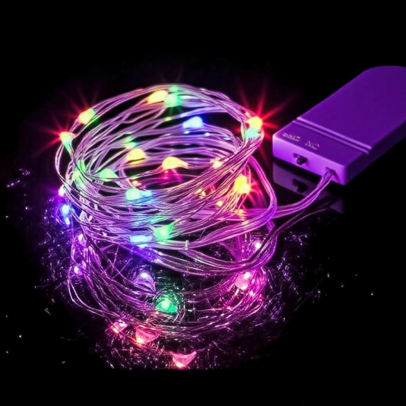 LED Lights Battery Operated Fairy String Lights Waterproof Silver Wire Firefly Starry Lights Xmas Christmas Decor