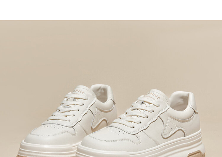 Daphne Trendy Thick Bottom Casual White Shoes Spring 2025 Women's Versatile Comfortable Heightening Fashionable Flat Shoes · v12