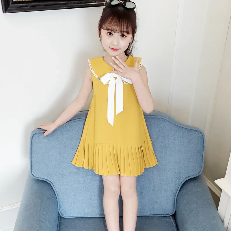 Girls’ Summer Clothing 2020 New Style Korean-style Little Girl Western Style Fashionable Princess Skirt Children Summer Chiffon Dress