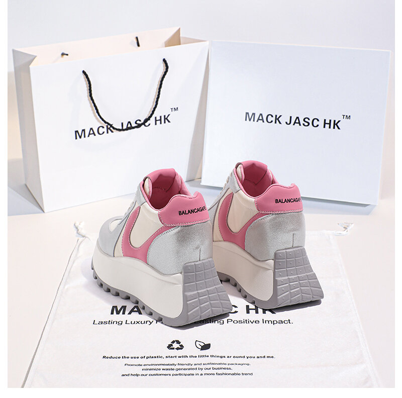 Hong Kong HK Agan Shoe 2025 Primavera Estate Nuove scarpe sportive traspiranti con tacco alto con plateau spesso da donna