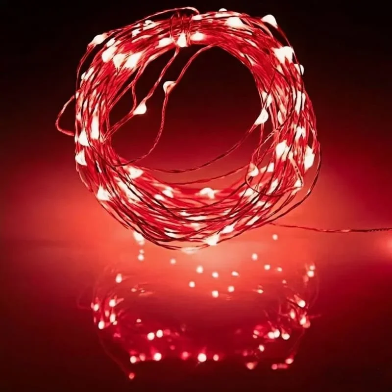 Battery Power Fairy Lights Silver Wire Xmas String Lamp Outdoor Garden Wedding Holiday Lights for Christmas Wedding Party Decor