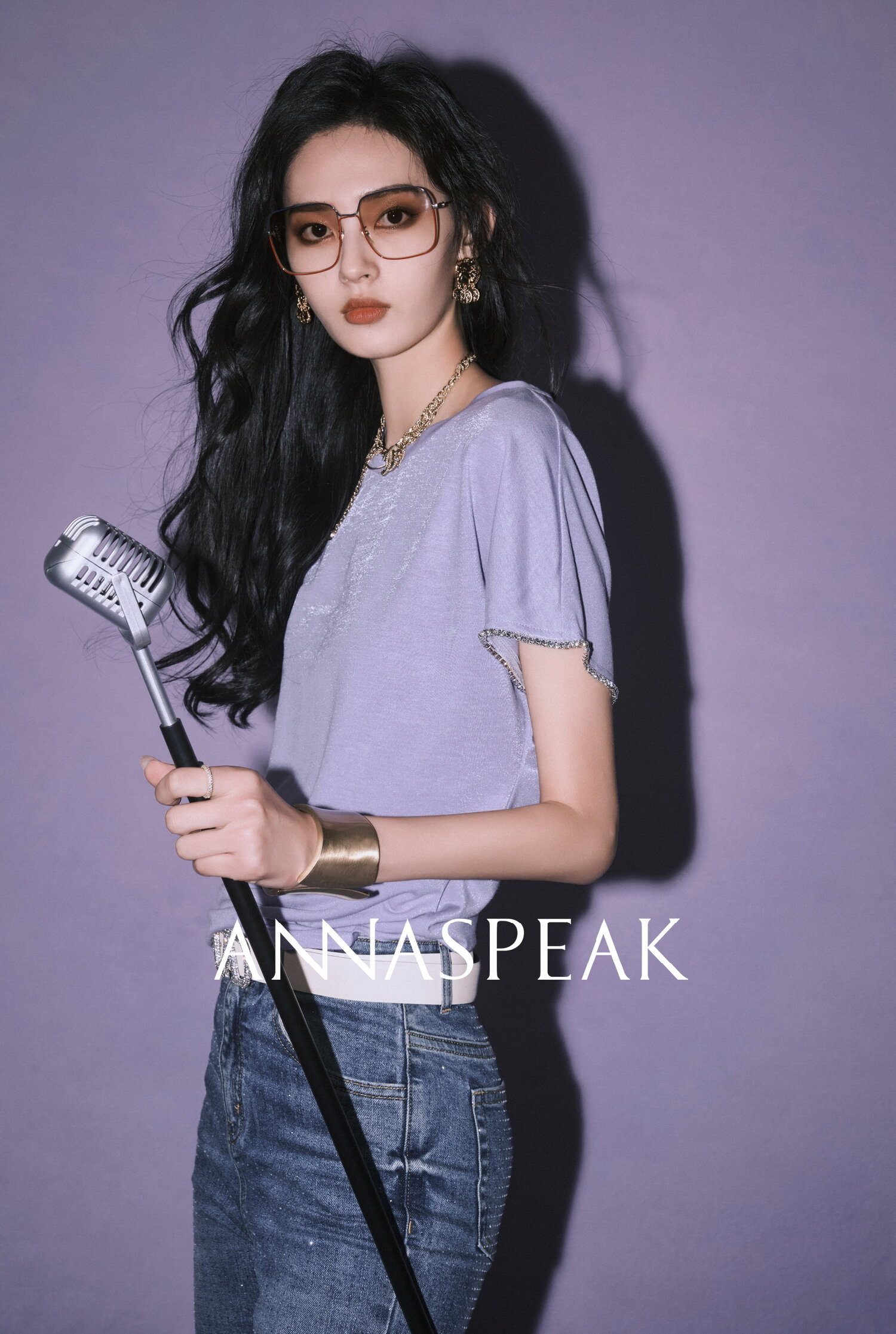 Annaspeak Galaxy 반팔 티셔츠 여성용 세련된 다이아몬드 장식 상의 캐주얼 루즈핏 퓨어 컬러 봄 여름 신상품