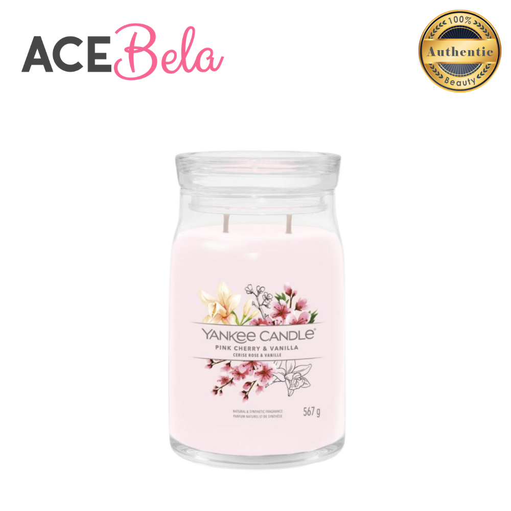 Yankee Candle Signature Large Jar Pink Cherry & Vanilla 567g (100% Authentic from Acebela)