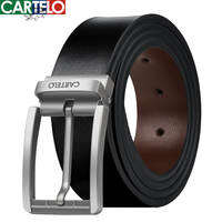 CARTELO | Leather Belt for Men Genuine Black Leather Business Casual