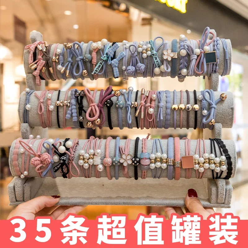 tou sheng Ins Korean Hair Ring Cute Girly Internet Celebrity Small Rubber Band Hair Rope Minimalistic Headdress Mori Style Holster