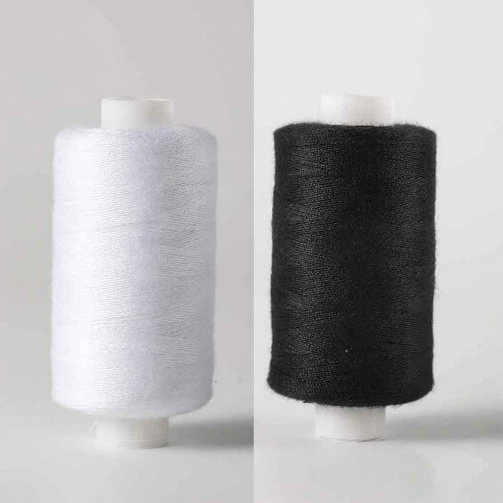 Black/White Thread Set 500m