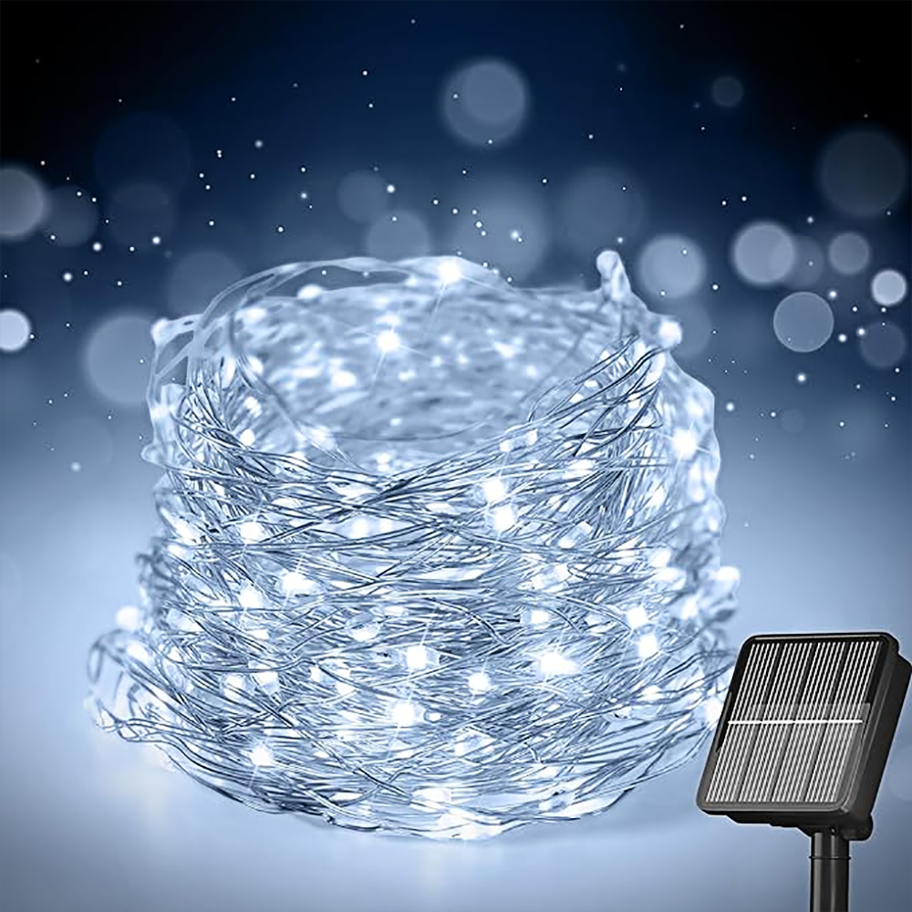 7M/12M/22/32M/42M Solar Fairy Light Led Outdoor Garland String Lights Waterproof Camping Garland Garden Decor Copper Wire Light
