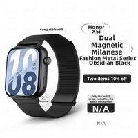 Chunmi | Magnetic Stainless Steel Milanese Watch Band Compatible with HONOR X5I White/Black