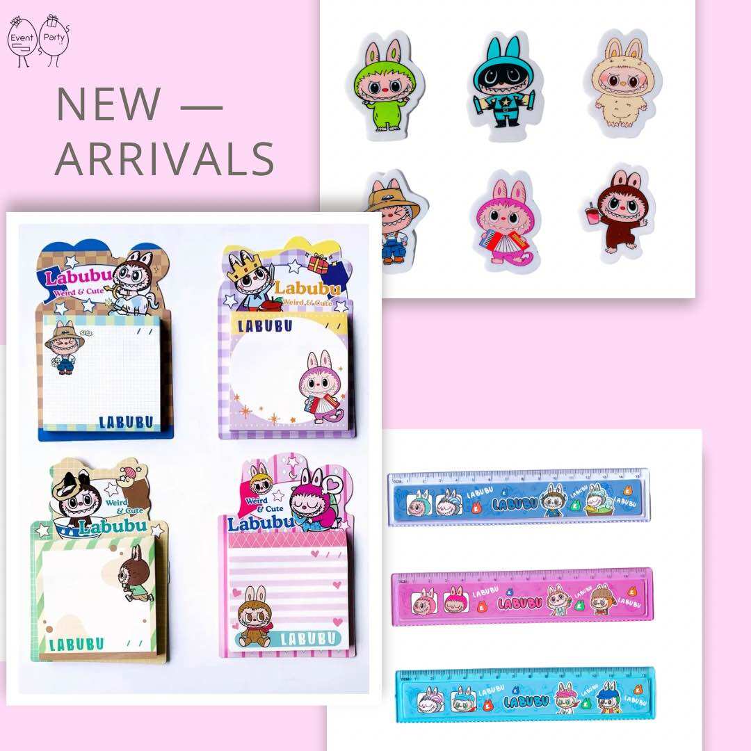 [SG STOCK] Popular Labubu Stationery Set Cute Labubu Sticky Notes Ruler ...
