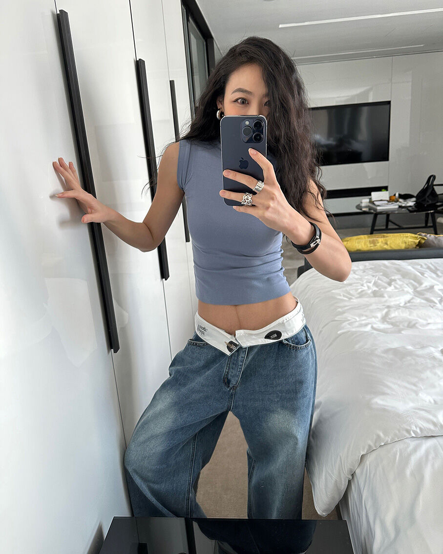 DQSTORE Jeanshose für Damen mit hoher Taille und weitem Bein, hellfarbiges Baumwollmaterial, Frühlings- und Sommersaison, ideal für Geburtstagsfeiern von 18-24