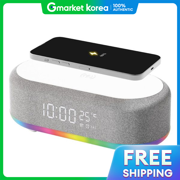 Ekto Wireless Charging Clock Mood Light Bluetooth Speaker Bts-60