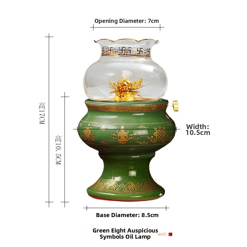 Indoor Buddha Offering Smokeless Ceramic Oil Lamp