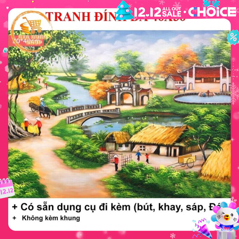 Tranh Đính Đá 5D Tự Hoàn Thành Tranh Phong Cảnh Kích Thước 40x30cm Nhiều Mẫu Đẹp