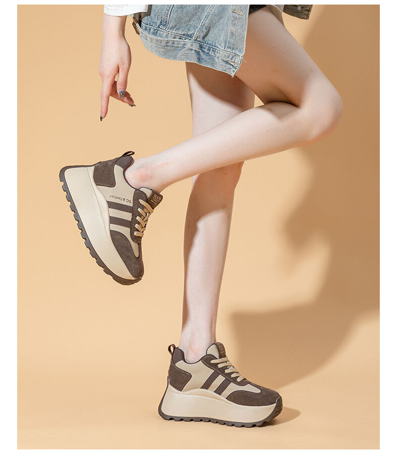 Spring New Style Women's Casual Thick Bottom Agan Dad Shoes Fashion Small Size Heightening Shoes Leisure Sports Running Shoes · v9