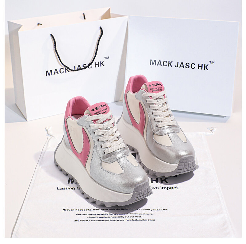 Hong Kong HK Agan Shoe 2025 Primavera Estate Nuove scarpe sportive traspiranti con tacco alto con plateau spesso da donna