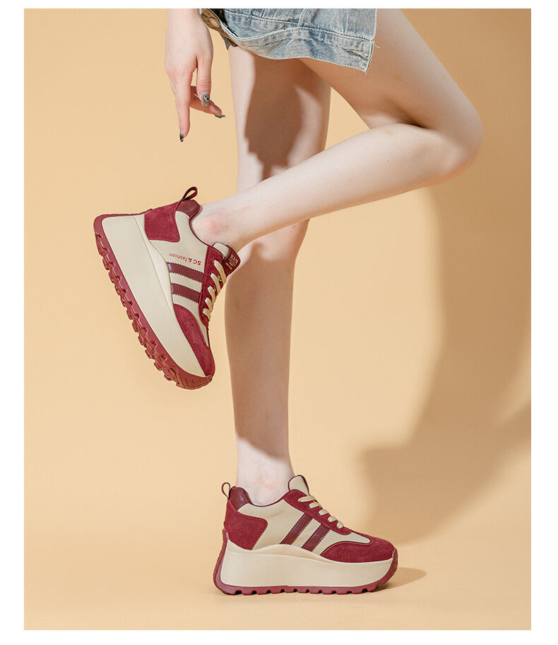 Spring New Style Women's Casual Thick Bottom Agan Dad Shoes Fashion Small Size Heightening Shoes Leisure Sports Running Shoes · v9