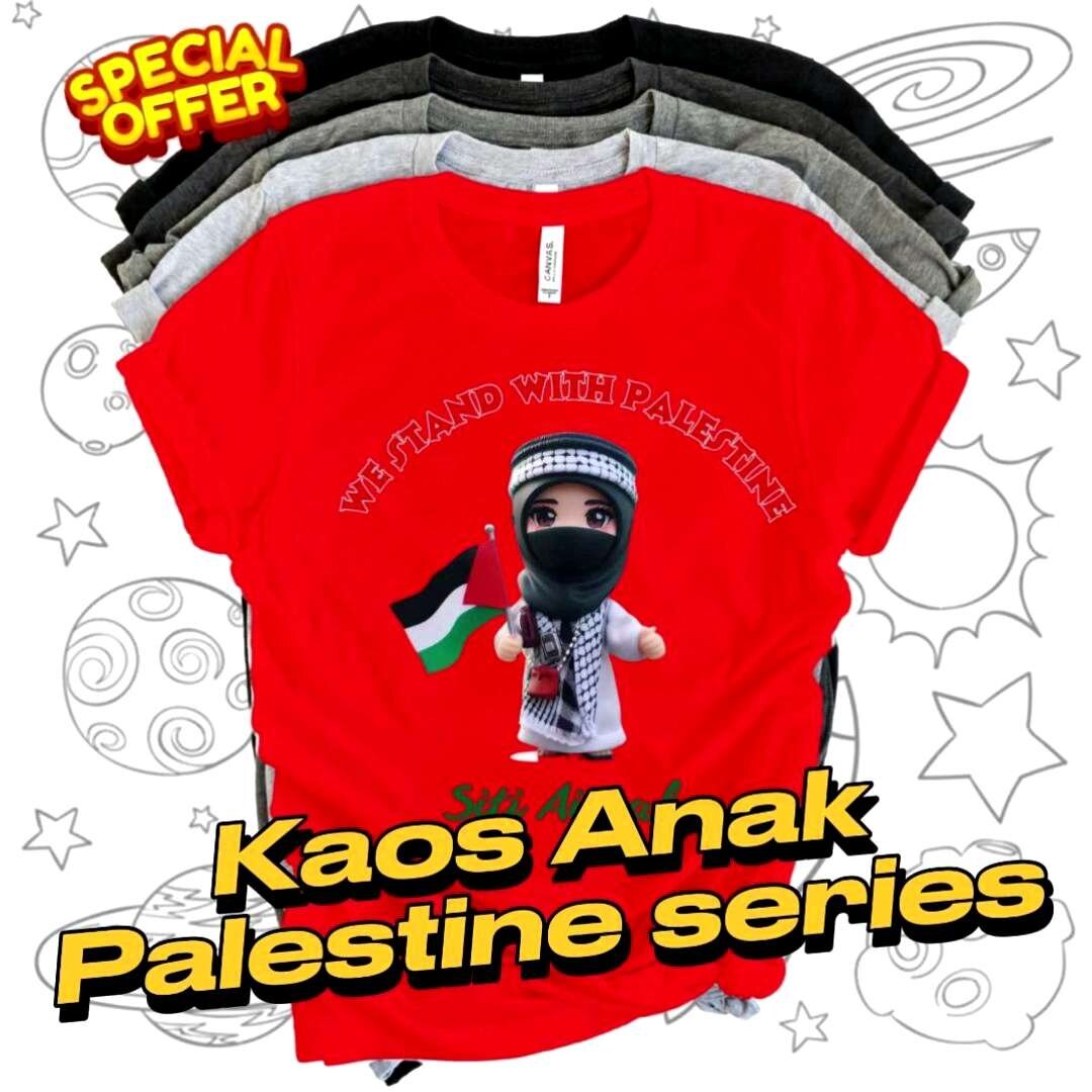Kaos Anak Bela Palestina (Custom Nama)