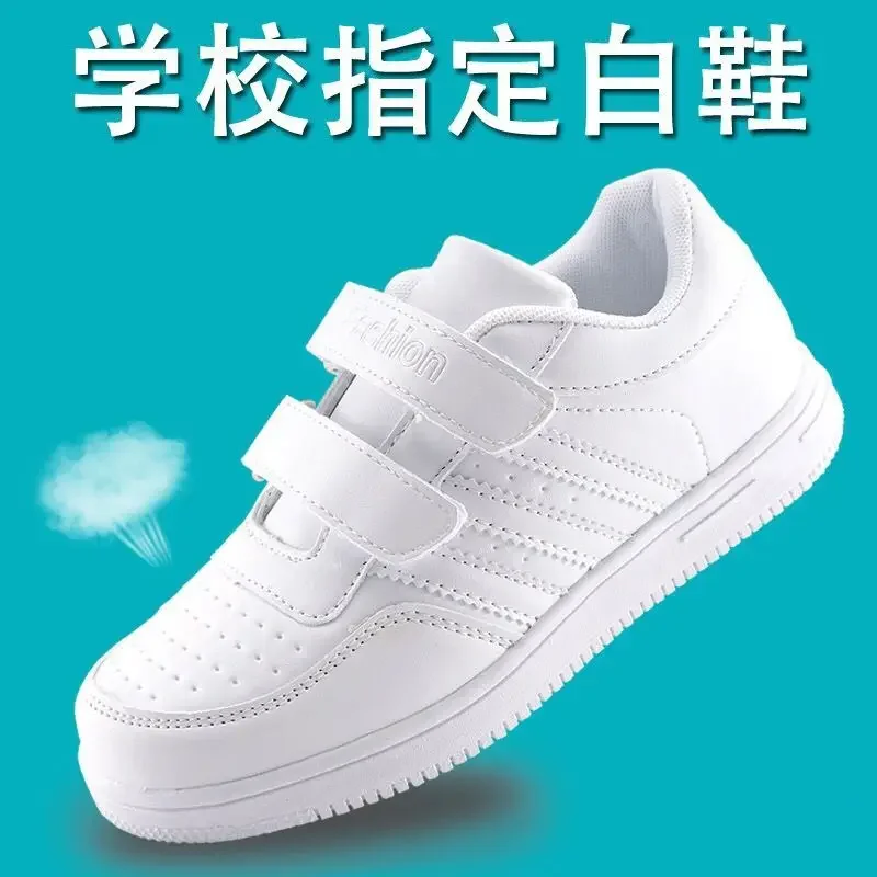 Children's White Shoes Girls' White Sneakers Boy's Shoes Boys and Children Primary School Students White Shoes Girl's Sneakers Sneakers