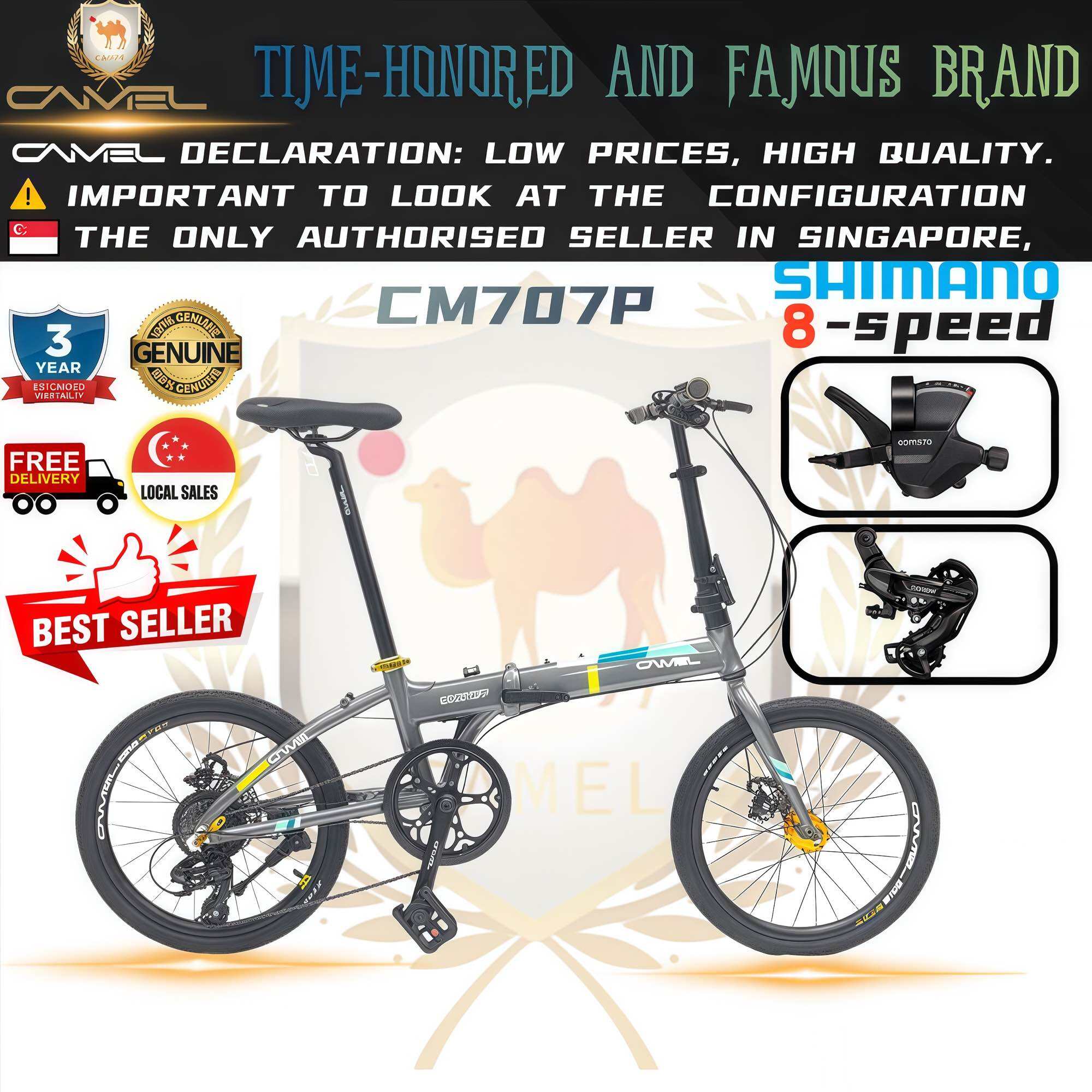 Java 20 Inch Folding Bike Portable Lightweight 18 Speed Aluminum