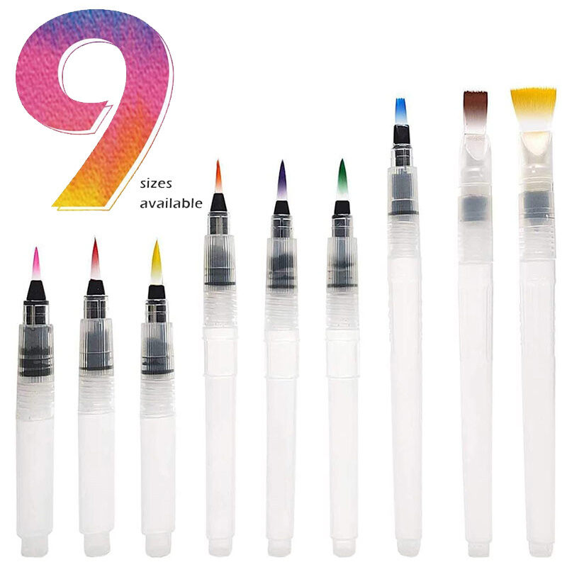 7/9/12pcs Watercolor Brush Pens Set Super Easy To Use And Fill For Water Soluble Colored Pencil Aqua Brush Pen For Beginners