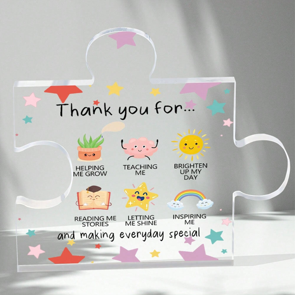 Thank You Gifts - Heart-Shaped Acrylic Desk Decor with Appreciation Message for Women Teacher Coworkers Friend Boss