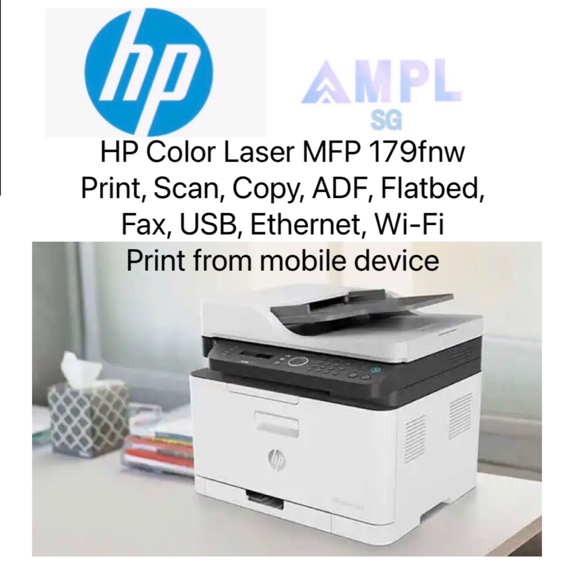 HP Color Laser MFP 179fnw Print,Scan,Copy,Ethernet,Wireless *Orderable Supplies HP 119A Toner Cartridge W2090A/W2091A/W2092A/W2093A & HP 120A Drum W1120A* Singapore