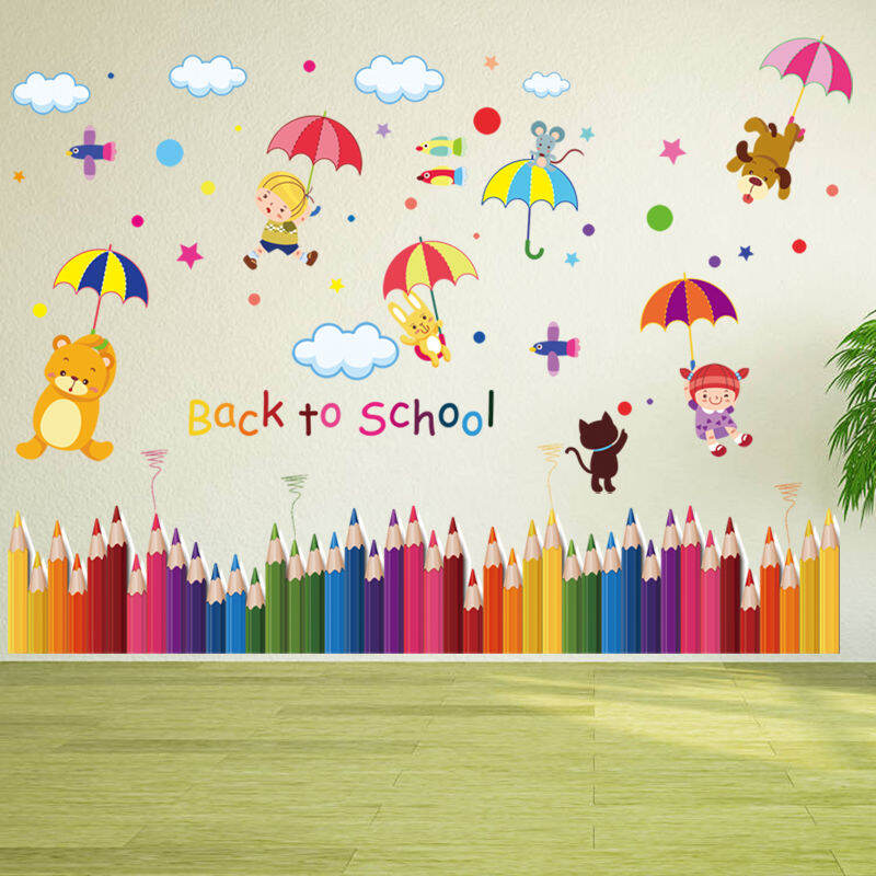 Children S Room Wall Decoration Kindergarten Classroom Theme Wall Art Room Training Class Painting Cartoon Stickers Wall Stickers Lazada Singapore