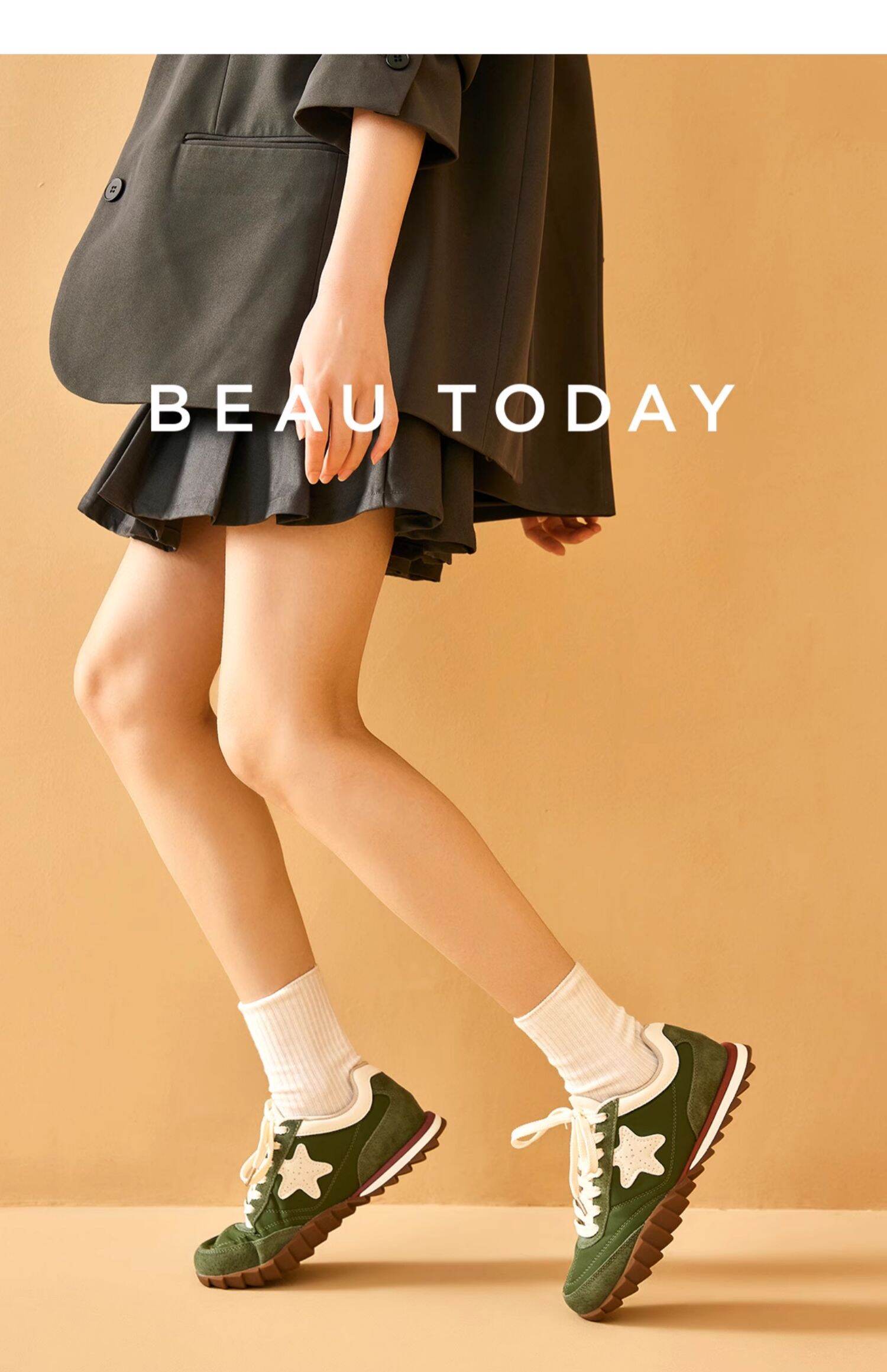 BeauToday Retro German Training Shoes Women's Soft Bottom Sports Shoes Lightweight Casual Shoes Fashionable Slip-On Sneakers · v7