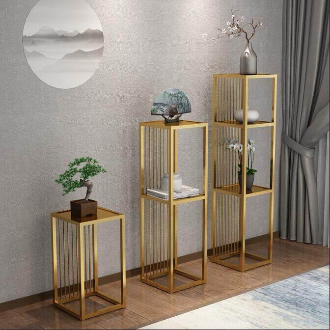 Nordic Iron Flower Stand Living Room Indoor Floor Storage Rack Display
