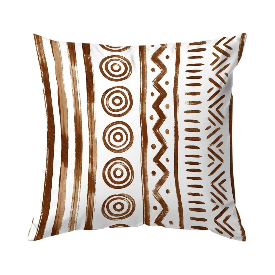 1 Pcs Brown Bohemian Geometric Pattern Single-sided Printed Cushion Coversuitable For Living Roombedroomcar Decoration