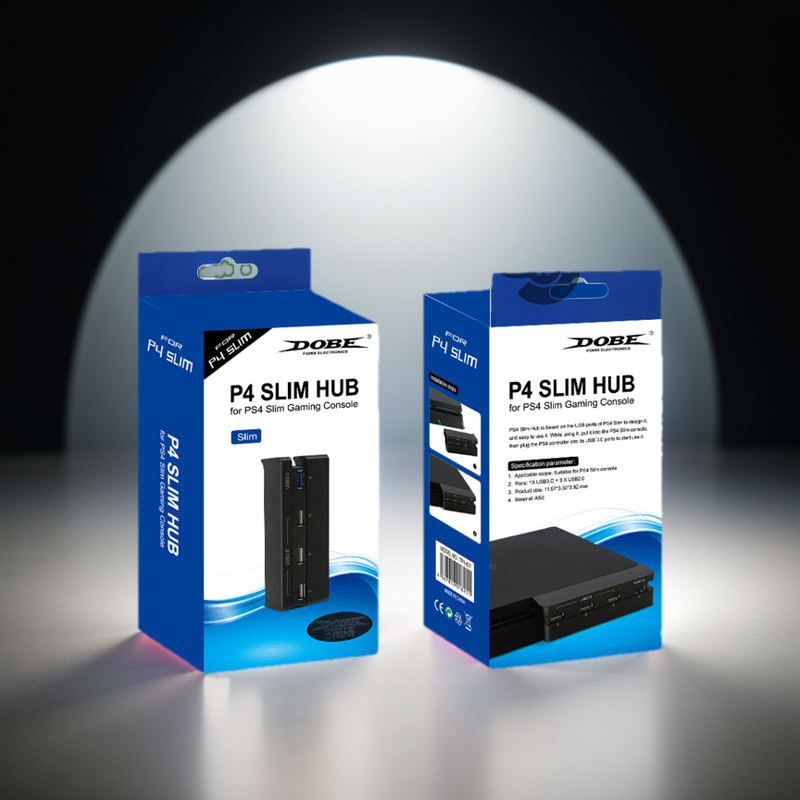 Super High Speed 4 In 1 USB Hub Suitable For Sony PlayStation 4 Slim PS4 Slim - black. 