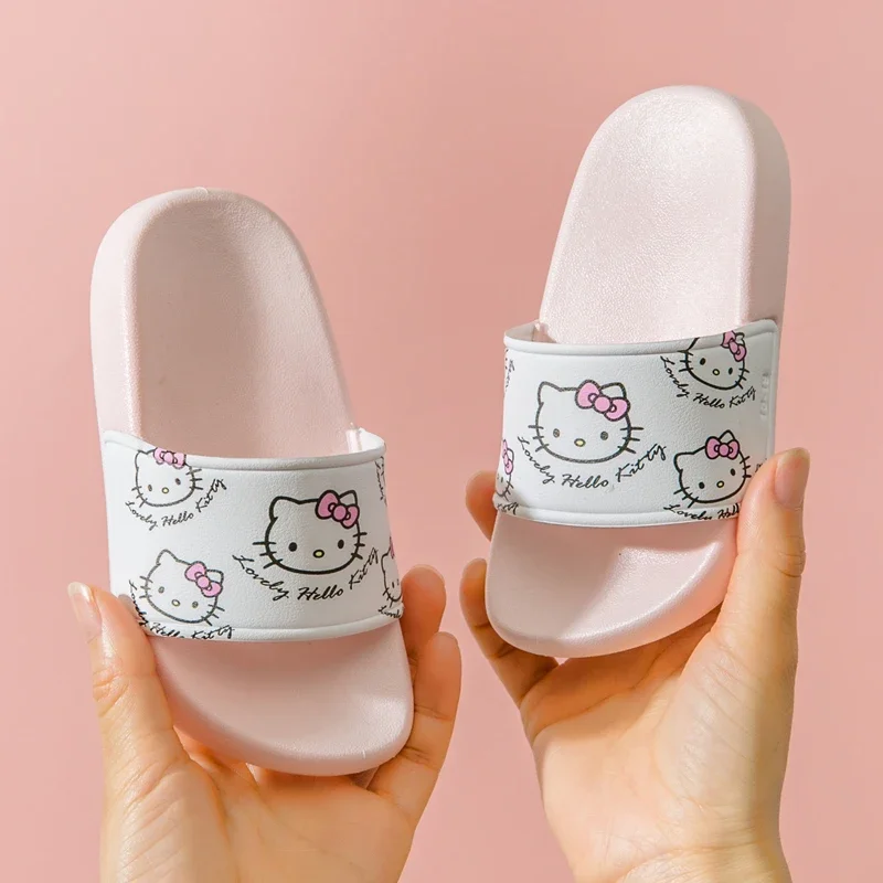 Girls' Slipper Summer Cute Cartoon Princess Indoor Soft Bottom Non-Slip Children's Parent-Child Hello Kitty Slippers Outer Wear