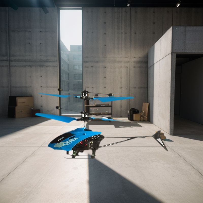 Blue Infrared Sensor Hand Induction Flying Helicopter Toy