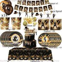 Beast Kingdom | Michael Jackson Tableware Set Birthday Party Decoration Gift Bag Tablecloth Cup Paper Plates Cups Napkin Idol Party Supplies