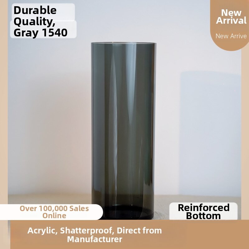 Acrylic Transparent Flower Vase Plastic Flower Bucket Home Use Flower Shop Large Deep Water Flower Bucket Flower Green Plant Bucket