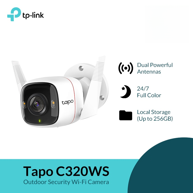 TP-Link Camera TAPO C320WS Outdoor Security Wi-Fi 2K QHD 4MP Two-Way Audio Night Vision IP66 Weather Proof Built in Mic ราคา 1,189 บาท*ส่งฟรี