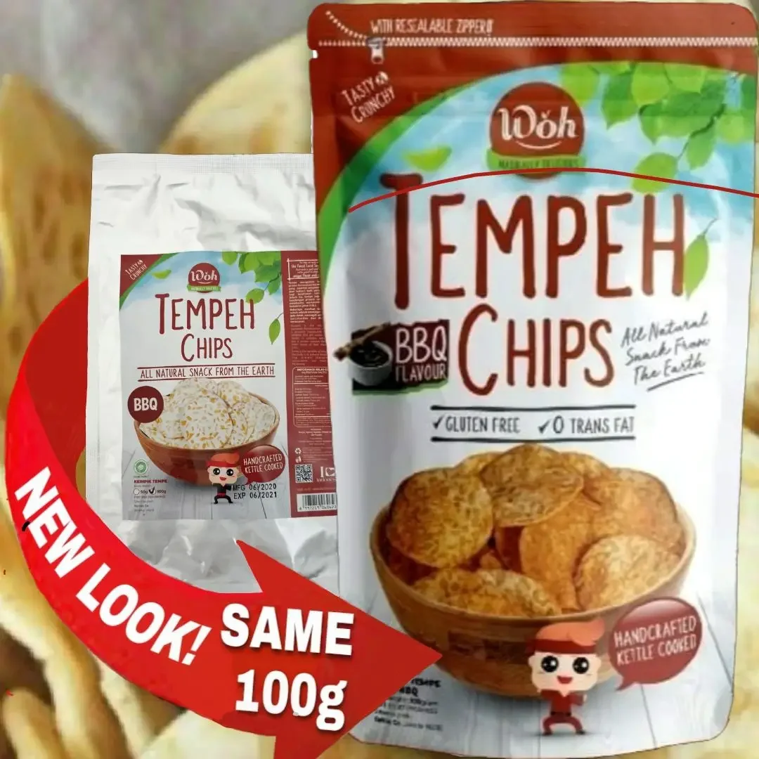 Handcrafted WOH Tempeh Chips! BBQ Flavour (100g)